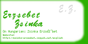 erzsebet zsinka business card